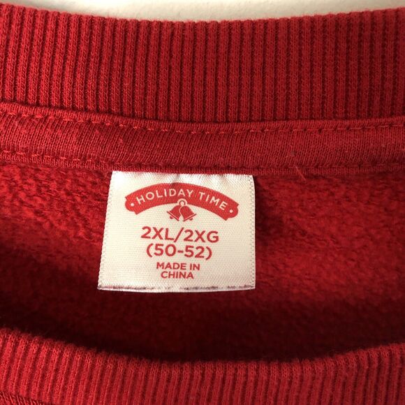 Holiday Time Men's Gangsta Rapper Red Santa Long Sleeve Sweatshirt Size 2XL - Picture 4 of 8